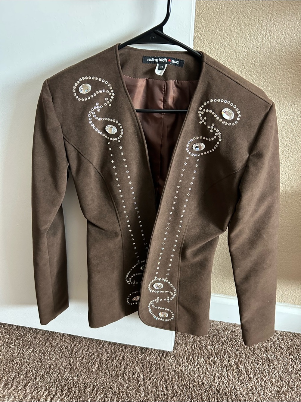 Brown Embellished Women's Jacket